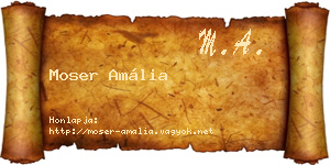 Moser Amália névjegykártya
